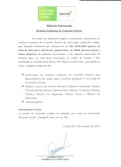 REUNIO ORDINRIA DO CONSELHO DIRETOR - 04.04.2019