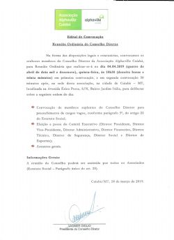 REUNIÃO ORDINÁRIA DO CONSELHO DIRETOR - 04.04.2019