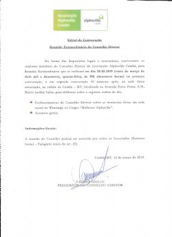 REUNIÃO DO CONSELHO DIRETOR - 20.03.2019